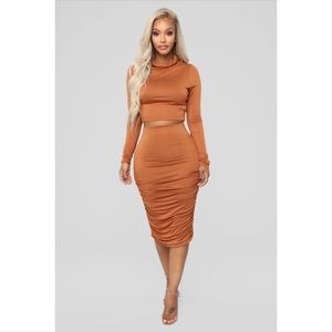 Fashion Nova Copper Skirt Set